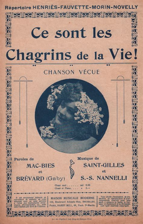 Ce Sont Les Chagrins De La Vie Le Temps Des Chansons