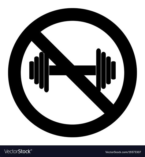 No Exercise Workout Symbol Royalty Free Vector Image