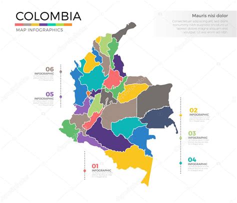 Imágenes Mapas De Colombia A Color Mapa Del País Colombia — Vector