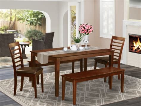East West Furniture Capri 5 Piece Wood Table And Dining Chairs In