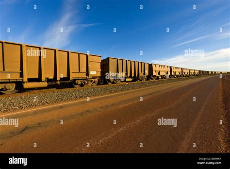 Iron Ore Train Pilbara Western Australia Stock Photo Alamy