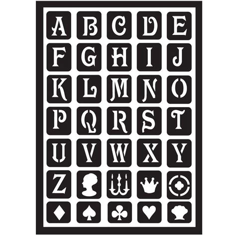 Folkart Classic Alphabet Peel And Stick Painting Stencils 30583 The