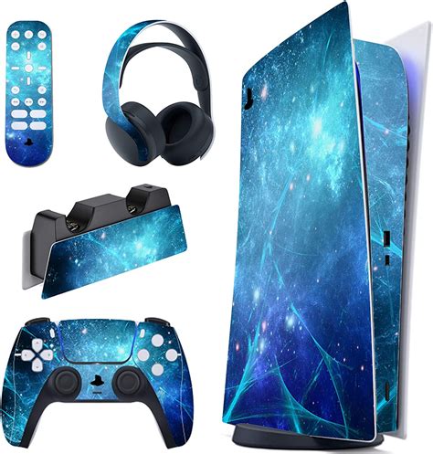 Playvital Blue Nebula Full Set Skin Decal For Ps5 Console Digital