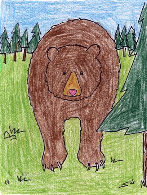 How To Draw A Standing Bear Art Projects For Kids