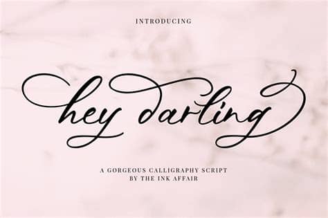 Known to have originated from the greek language, it the word means 'beautiful writing'. Hey Darling Calligraphy Script Font (104398) | Script ...