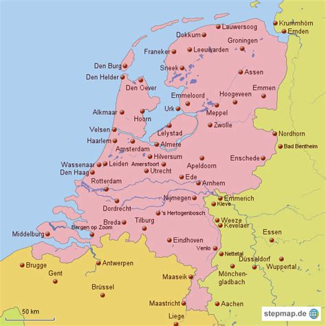Die landkarte ist ein interaktiver und leicht zu bedienender reiseführer. StepMap - Niederlande 1 - Landkarte für Niederlande
