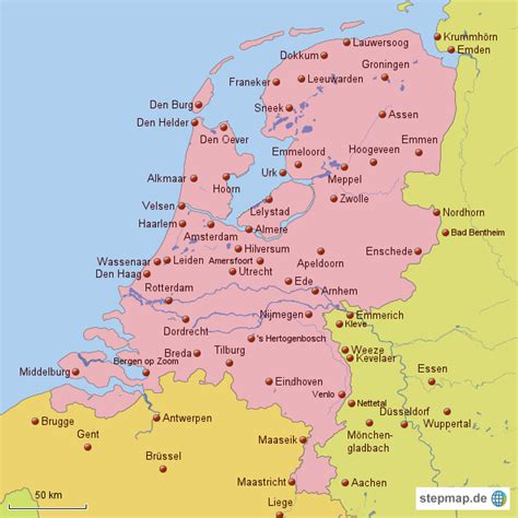 Wir werden eine postkarte für jedes land und jeden staat der welt entwerfen. StepMap - Niederlande 1 - Landkarte für Niederlande