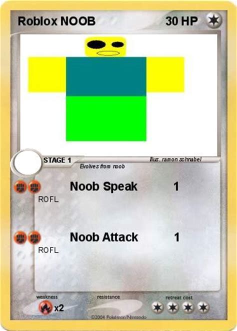 Pokémon Roblox Noob 1 1 Noob Speak 1 My Pokemon Card