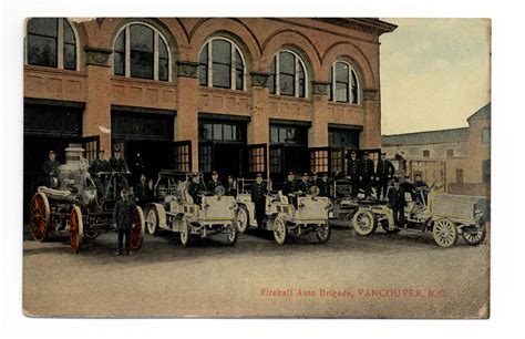 Firehall Auto Brigade Vancouver Bc Circa 1912 Firefighters Museum