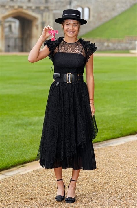 emma raducanu receives mbe in dior dress popsugar fashion uk