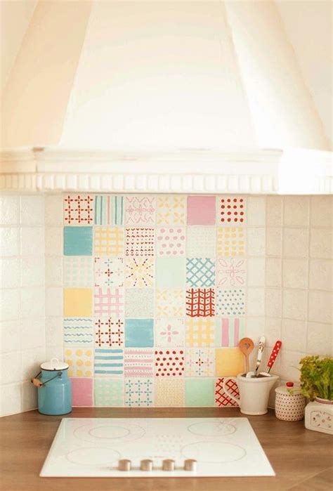 Hand Painted Pastel Kitchen Tiles Home Goods Decor Handmade Home