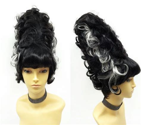 Tall Curly Black White Costume Wig Marge Simpson Style Wig Etsy