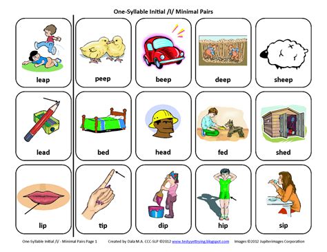 Testy Yet Trying Initial L Minimal Pairs Free Speech Therapy