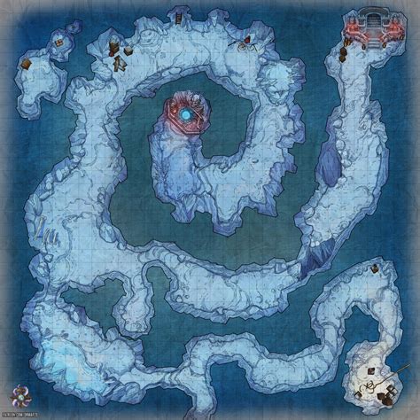 OC Art Frozen Cave Battle Map X R DnD