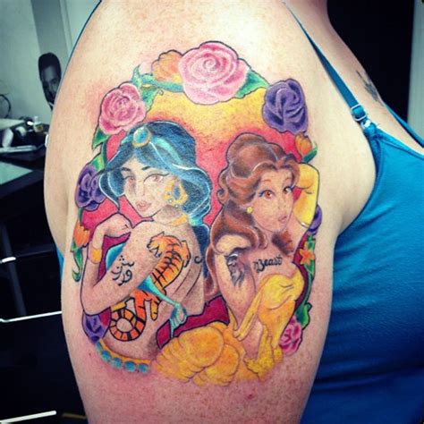 Cute aladdin and the lion king tattoos on legs #2. Disney Princess Tattoos Designs, Ideas and Meaning ...