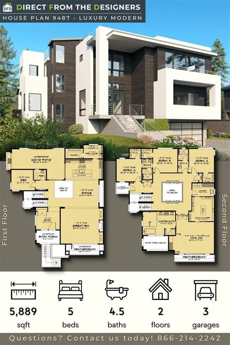 This Spacious Modern House Plan Has Three Beautiful Levels And A