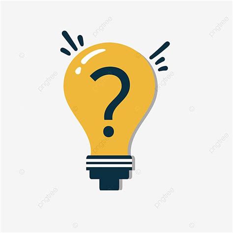 question mark thinking vector design images cute minimalistic cartoon yellow light bulb