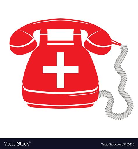 Emergency Call Sign Icon Fire Phone Number Vector Image
