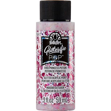 Shop Plaid Folkart ® Glitterific Pop™ Acrylic Paint Princess Potion