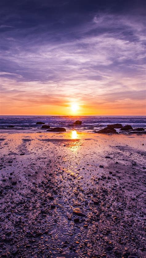 Purple Sunset From The Beach Wallpaper 4k Hd Id11824
