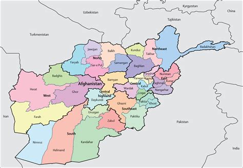 Afghanistan Provinces Map This Afghanistan Map There Are 34