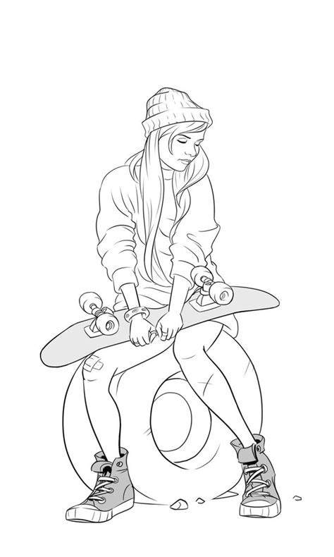 Skater Girl Lines By Stman On Deviantart