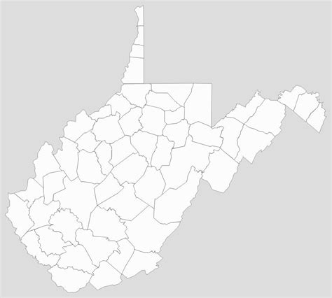 Blank West Virginia County Map Map Of West Virginia West Virginia