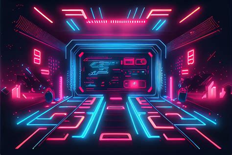 Premium Photo Illustration Of Gaming Background Abstract Cyberpunk