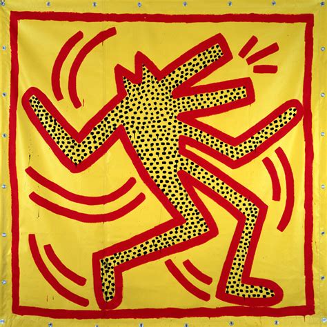 Untitled 1982 Red Dog On Yellow Art Print By Keith Haring King And Mcgaw