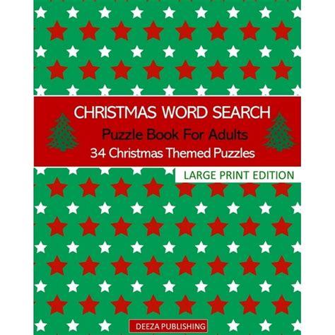 Christmas Word Search Puzzle Book For Adults 34 Christmas Themed