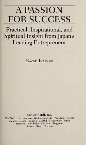 A Passion For Success By Kazuo Inamori Open Library