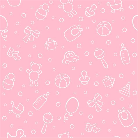 Baby Cute Seamless Pattern Pink Girl Texture Kid Background Vector Art At Vecteezy
