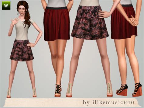 The Sims Resource High Waisted Flowy Skirt Af