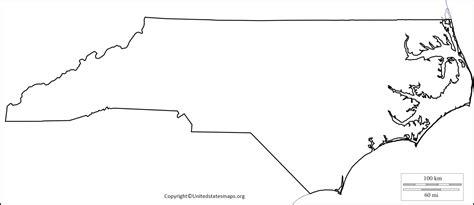 Blank North Carolina Map Printable Map Of North Carolina