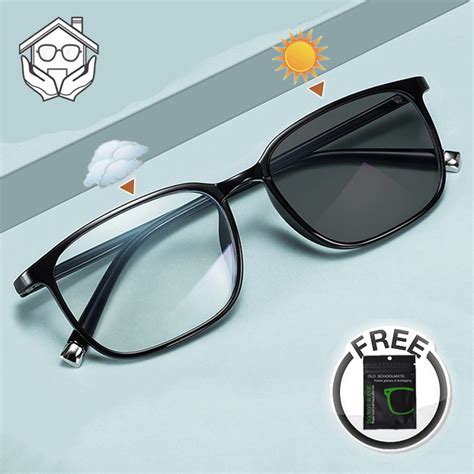 photochromic anti radiation eyeglass for women men square elastic tr90 frame replaceable lens