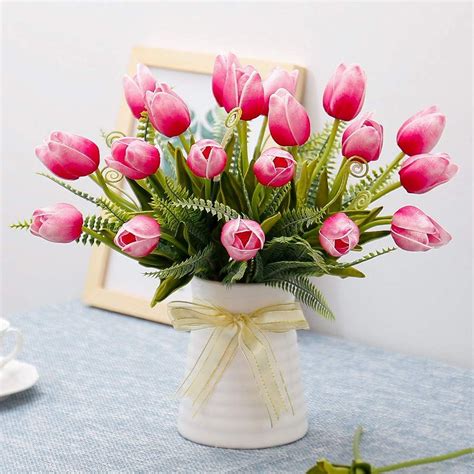 Choose from artificial tulips, faux roses, fake hydrangea, silk peonies, wedding bouquets and more! 11 Best Artificial Tulips In Vase And Glass Tulip Vases in ...