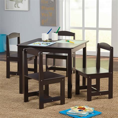 You know your child will be safe when using them. Hayden Kids 5 Piece Table and Chairs Set Toddler Wood ...