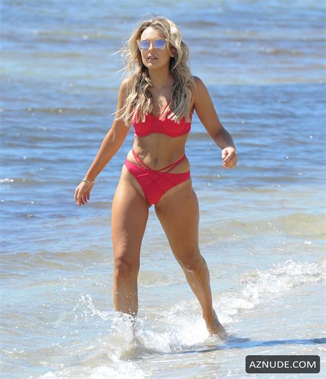 Tallia Storm Looks Stunning In A Red Two Piece Bikini While On Holiday