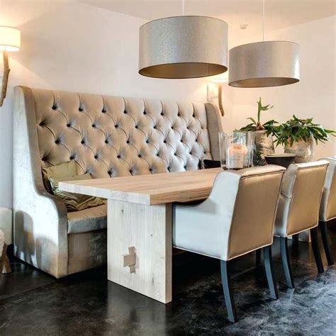 Showcasing a modern chic style with the bench's sleek silhouette, this dining bench instantly enhances your dining experience. tufted dining bench with back full size of oak dining room ...