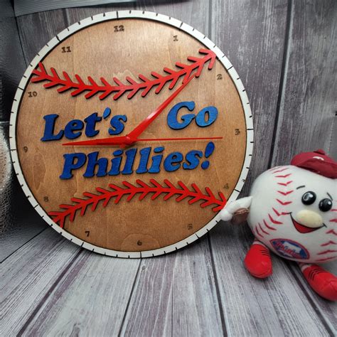 Philadelphia Phillies Layered Clock Lets Go Phillies Etsy In 2022