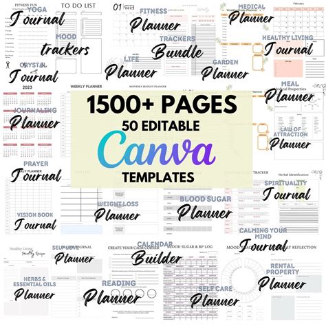 Editable Canva Planners Template Graphic Planner Templates Etsy