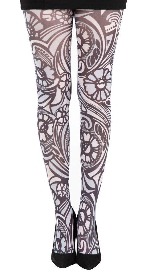 Malka Chic - Varrick Floral patterned tights for women | Opaque ...