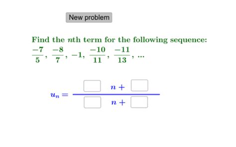 Finding The Nth Term Of A Sequence Of Fractions Geogebra