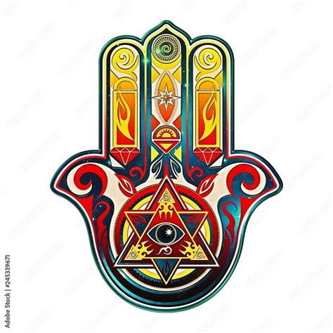 Hamsa Hand All Seeing Eye Protection Symbol Evil Eye Stock