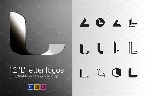 12 L Letter Logos Vector And Mock Up Branding And Logo Templates