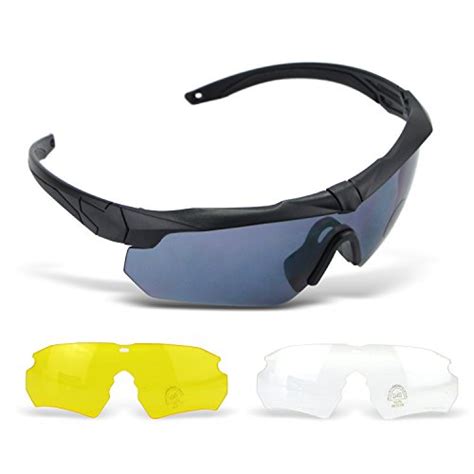 Elemart Tactical Eyewear Eyeshield Polarized Uv400 Protective Shooting Safety Glasses Kit W 3