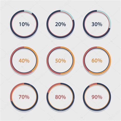 Circle Chart Graph Infographic Percentage Templates Collection