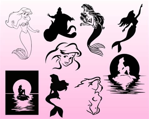 The Little Mermaid Svg Bundle Ariel Svg Files For Silhouette Svg