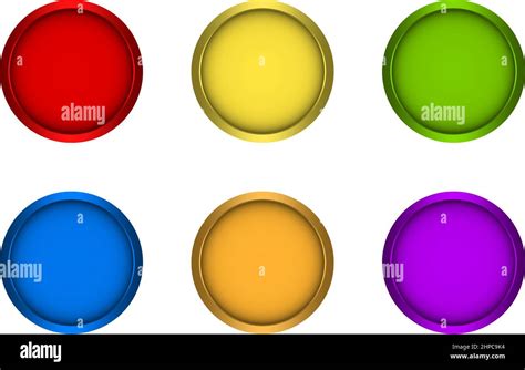 Red Yellow Green Button Blue Orange Purple Button Vector Set On