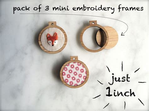 Miniature Embroidery Hoop Frames Pack Of 3 X 1 Inch Etsy Canada